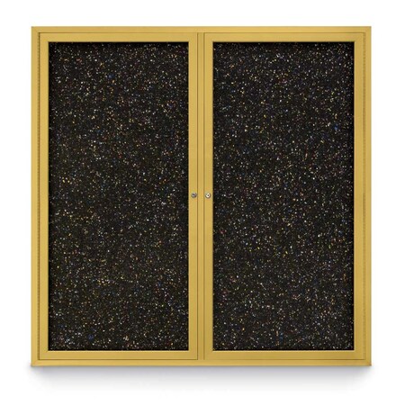 United Visual Products Sliding Door Indoor Enclosed Corkboard, 7 UV9027ACSH-BLACK-ULTMAR